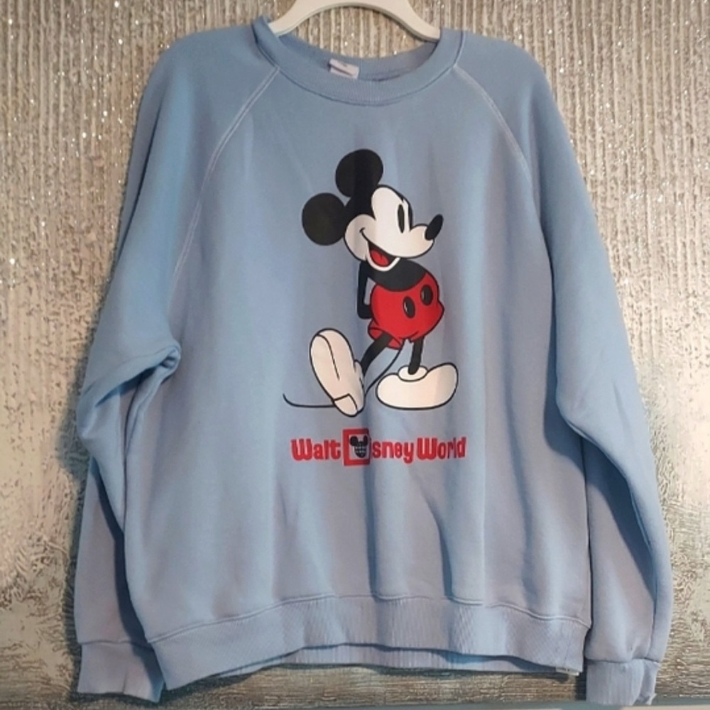 Disney Light Blue Mickey Mouse Crewneck Sweater